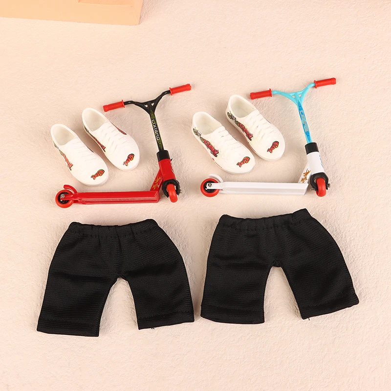 Finger Scooter Skateboard Toy avec pantalon et chaussures, Mini Skateboard, Finger Toy