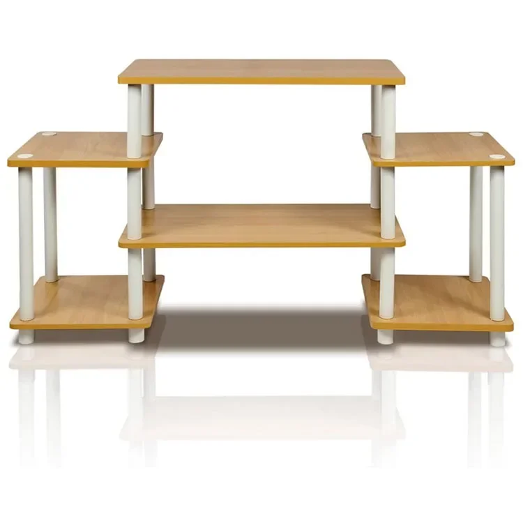 

For Modern Minimalist Metal Wood TV Rack Wooden Design Shelf Television Stand for Home Bedroom Office Versatile Furniture