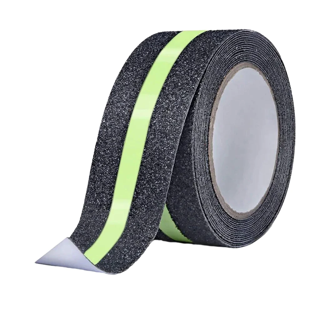 Anti Slip Traction Tape Glow In Dark Green Stripe Friction Abrasive For Stair Steps Ramp Skateboards Adhesive Non Slip Strips