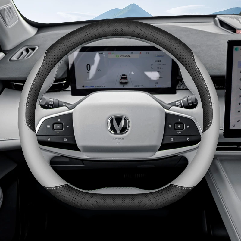 Leather Car Steering Wheel Cover for Changan UNI-T UNI-Z UNI T Z X7 CS75 Plus 2024 2025 2026 Accessories