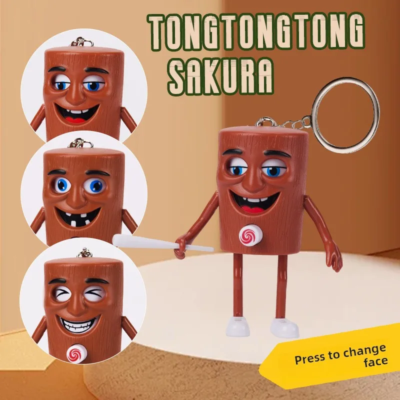 Neue Shanhaijing drücken gesicht-ändern holzstab dekompression spielzeug schlüsselanhänger anhänger geschenke kinder spielzeug geburtstag geschenke.