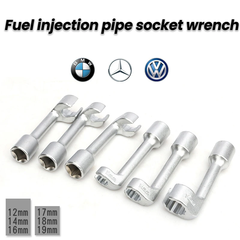 Diesel Fuel Injector Line Injection Socket  Wrench Set Chrome Vanadium Steel Fuel Injection Pipe Socket Wrench for Car Repair