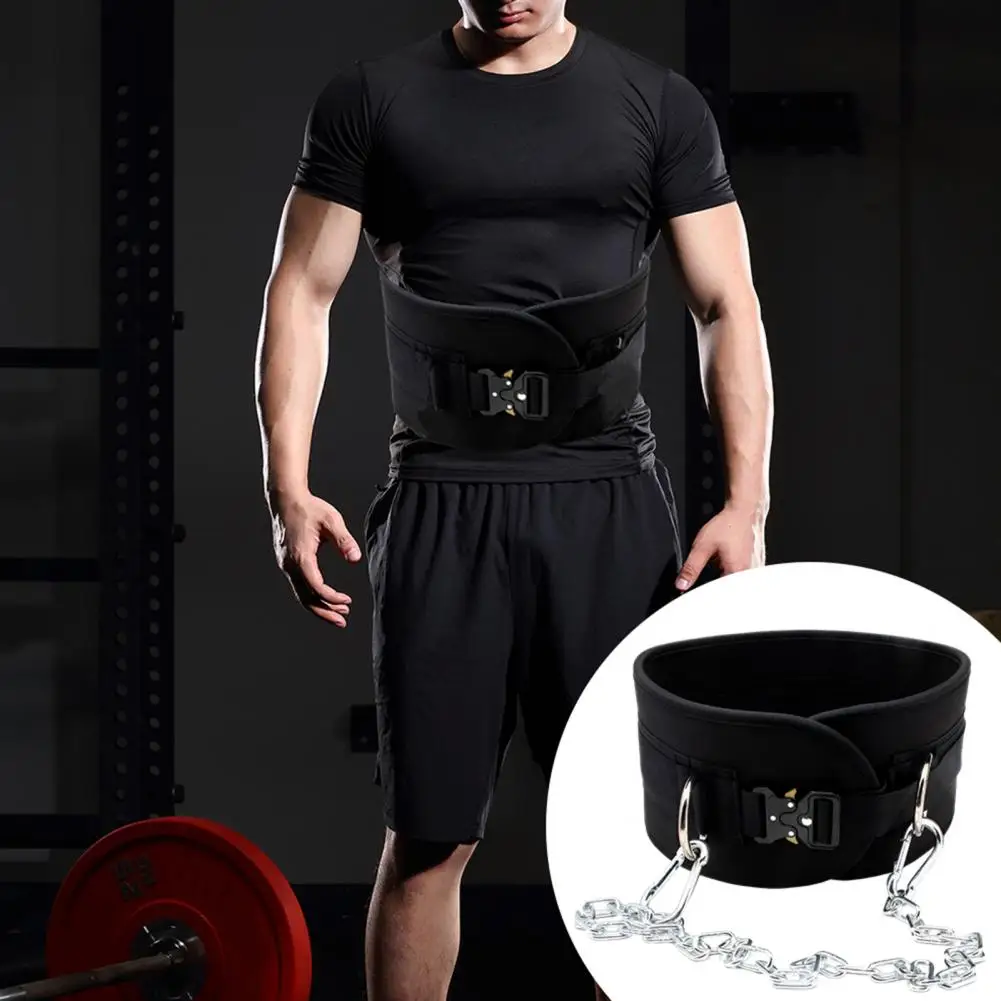 Secure Grip Dip Belt Strength Trainer Weighted Pull-up Belt with D-rings Wide High Load-bearing Fitness Belt Thickened Core