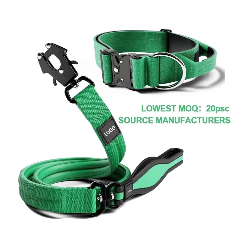 Customized Luxury Pet Leash Collar Set Heavy Metal Widened Dog Chain Frog Clip Western Nylon Personalized Pet Supplies Wholesale