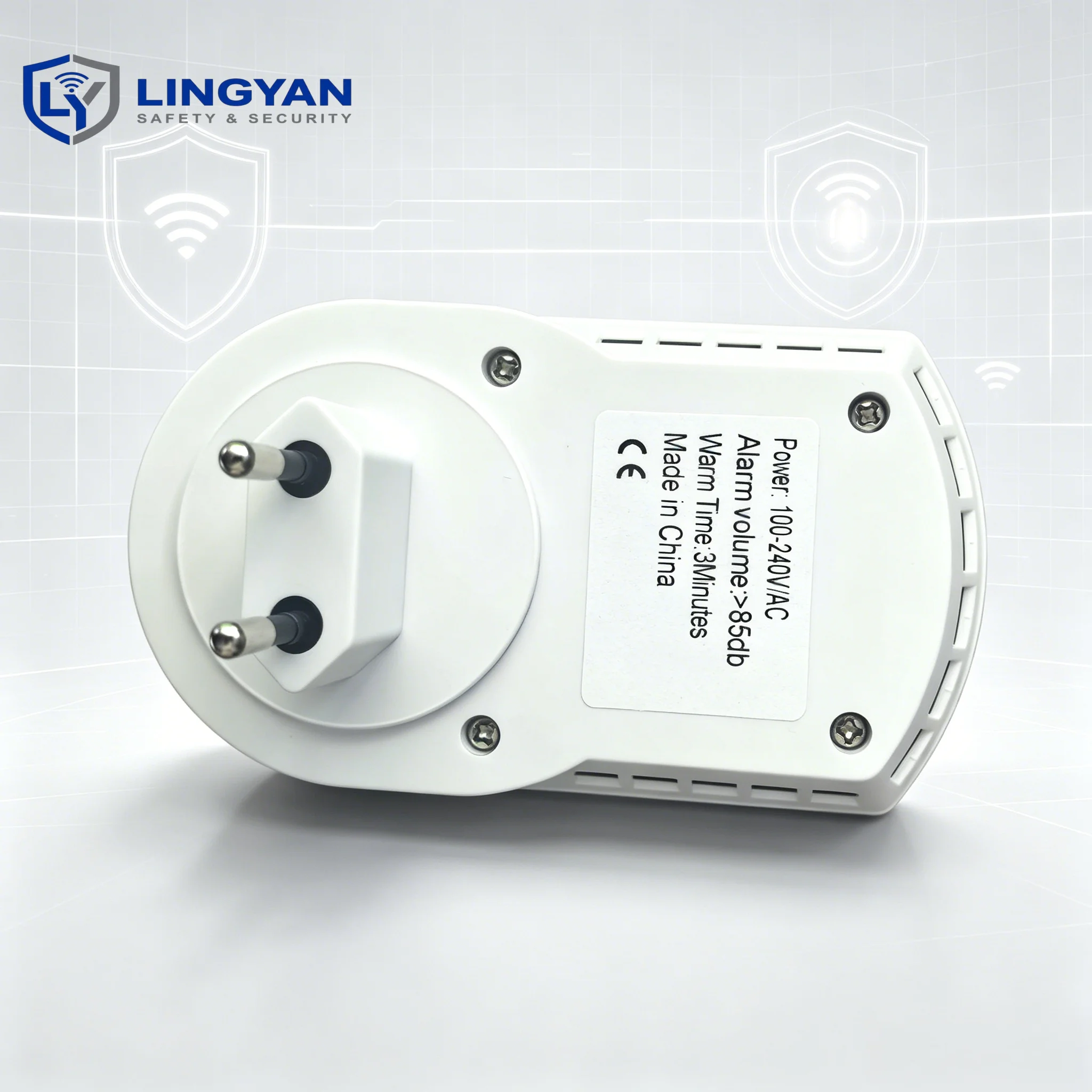Kitchen Safety Combustible Gas Monitor, Digital Gas Leak Alarm Plug-and-Play Design With 85dB Sound & Two Optional Plugs