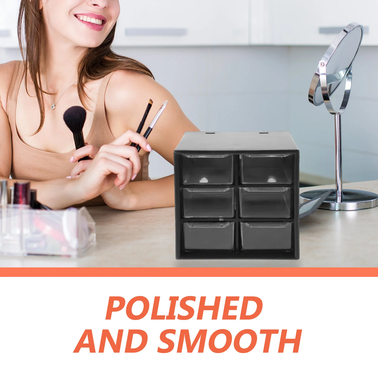 Desk Organizer With Drawers Desktop Storage Box For Makeup Stationery Sundries Multi Compartment Tabletop Organizer