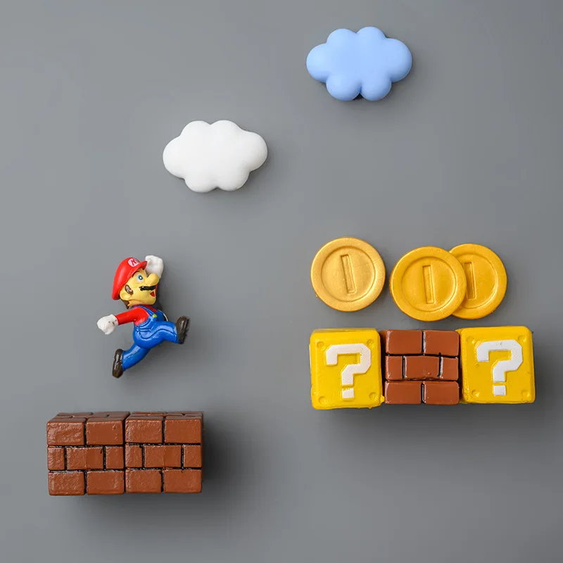 Super Mario Bros Fridge Magnets Anime Refrigerator Magnetic Sticker 3D Doll Magnet Sticker for Message Board Home Decoration