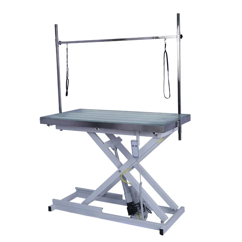 

High Quality Stainless Steel Electric Dog Grooming Table with LED Light Large Lifting Height Adjustable Hydraulic Lift