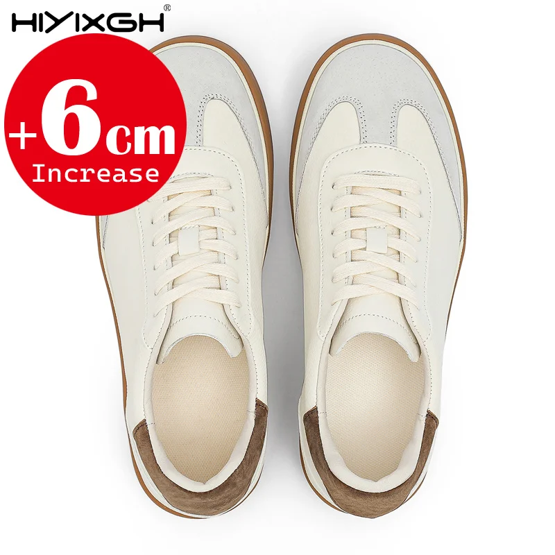 Men Hidden Height Increase 6cm Sneakers Casual Retro Training Shoes Man Lace-up Comfortable Elevator Shoes Outdoor Lift Sports