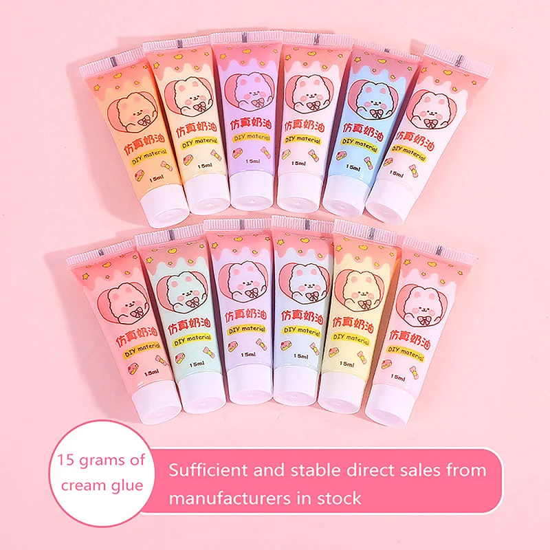 15ml Simulation Cream Glue DIY Mobile Phone Shell Material Homemade Hairpin Goo Card Stationery Box Resin Accessories Supplies