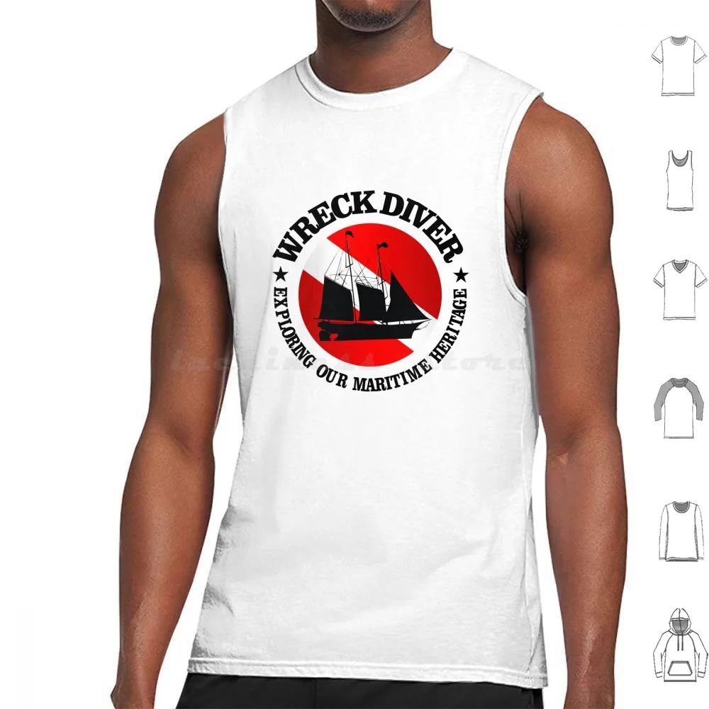 Wreck Diver ( Rd ) Tank Tops Vest Sleeveless Wreck Wreck Diver Divemaster Dive Master Certified Diver Scuba Scuba Scuba