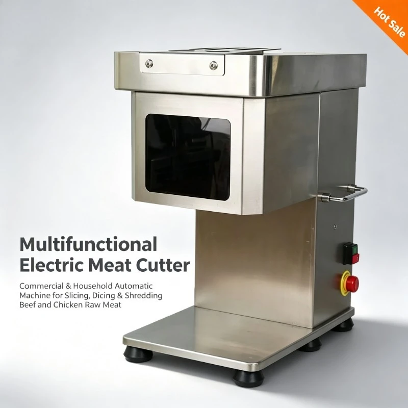 Commercial & Household Automatic Meat Cutter, Multifunctional Slicer Dicer Shredder for Raw Beef Chicken