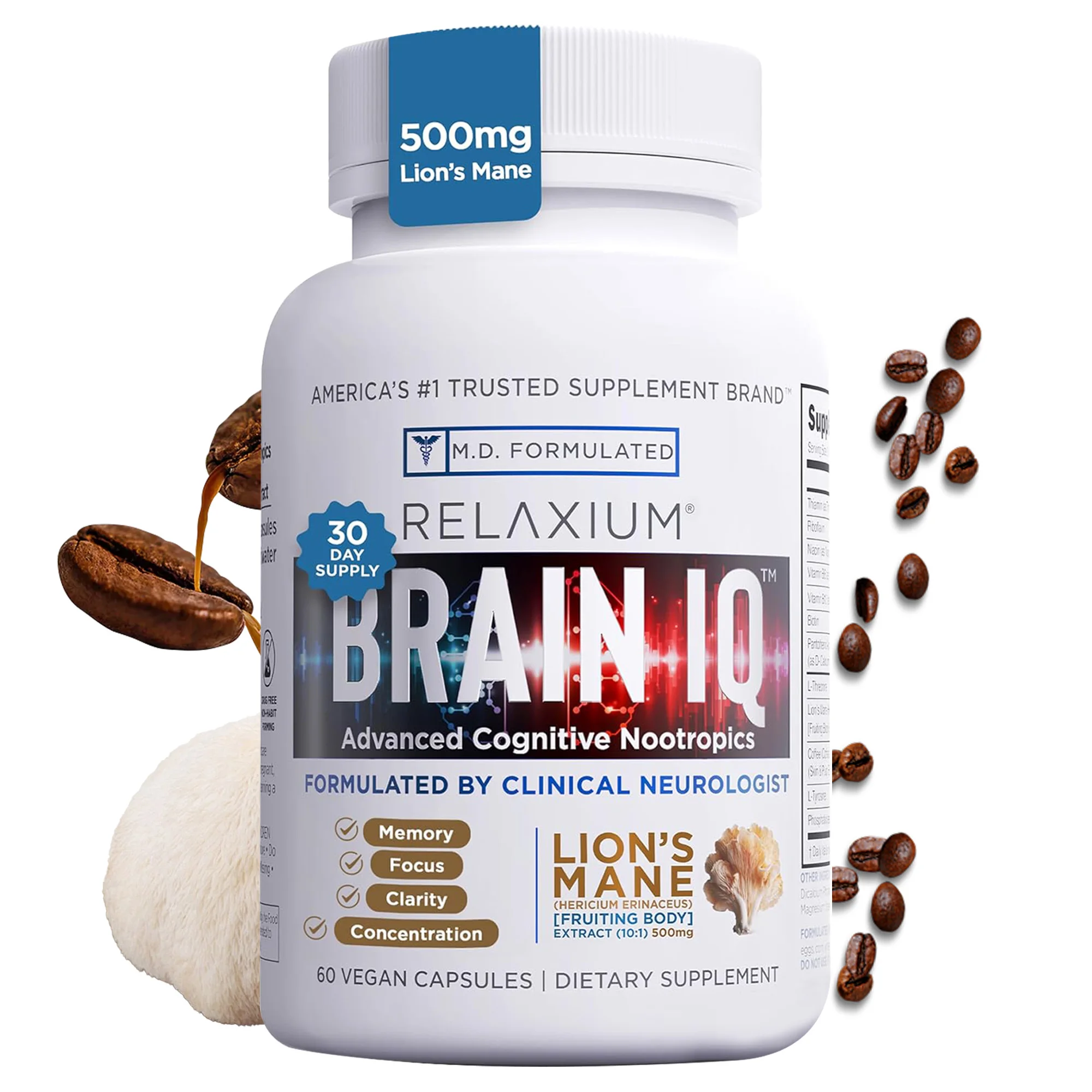 Brain Booster - Supports Brain & Nervous System Health, Promotes Focus & Clarity, Boosts Cognitive Antioxidant