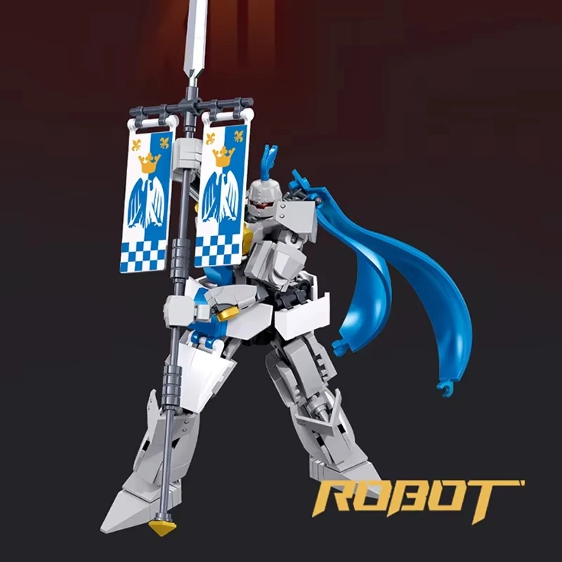 Hot Sluban Knight Armor Warrior Mecha Model Building Blocks Mech Deformation Robot Figure Classic Model Bricks Kids Toys Gift