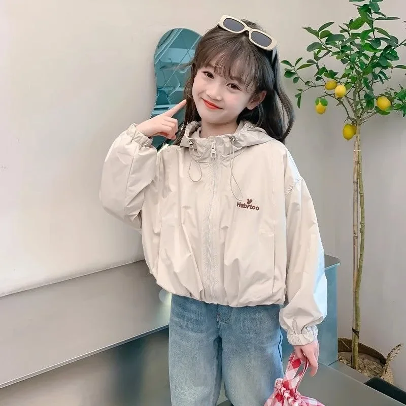 Girly Heart INS แฟชั่นแขนยาวเสื้อลําลองฤดูใบไม้ผลิฤดูใบไม้ร่วง 2025 เด็กใหม่กีฬา Hooded Coat TOP เสื้อผ้าเด็กของขวัญ