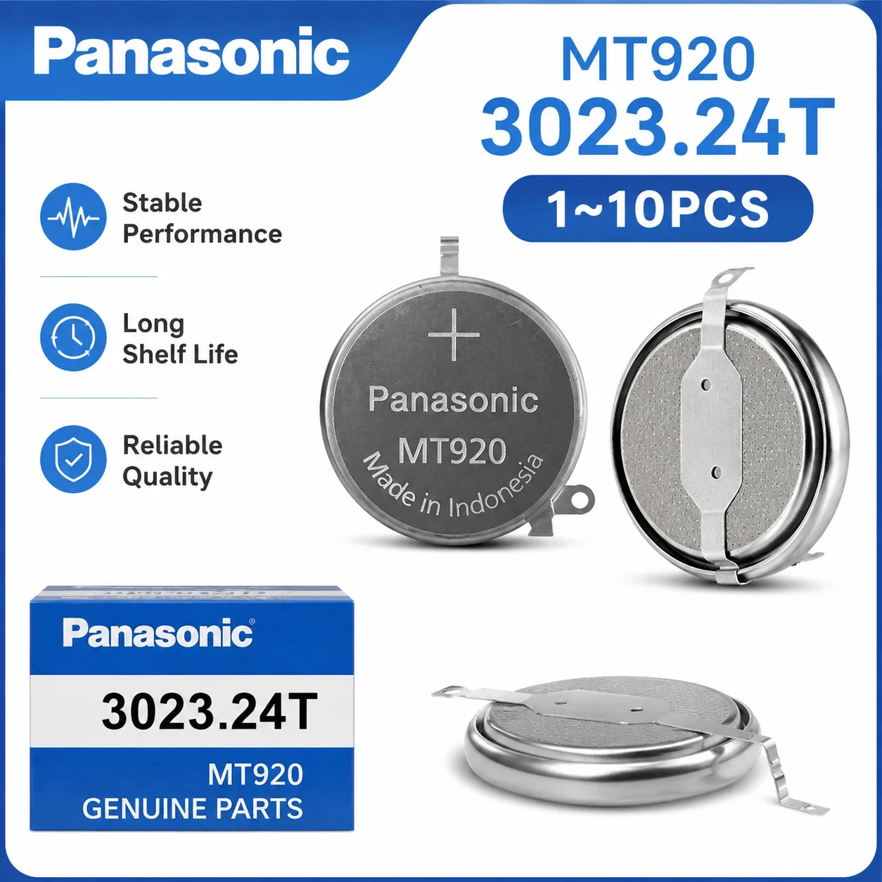 Original Panasonic 3023-24T MT920 with Tags 3023.24T MT-920 3023 24T 302324T Seiko Kinetic Watch Rechargeable Battery 3023-44Z