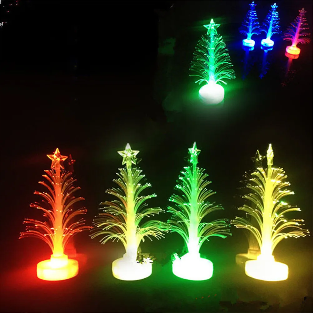 1/2 pcs Colorful LED Fiber Optic Nightlight Christmas Tree Lamp Light Children Xmas Gift