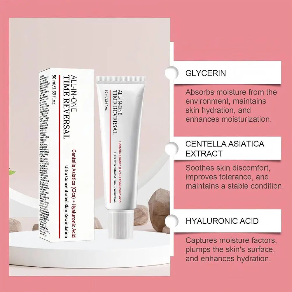 Time Reversal Moisturizing Cream 50ml Anti Wrinkle Aging Hyaluronic Acid Face Cream Centella Asiatica Skincare Firming Lotion