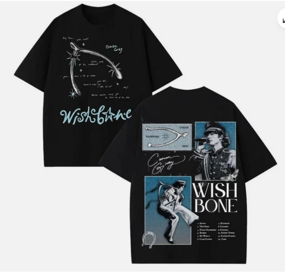 Conan Gray WishBone 2026 Tour Reversible T-Shirt, Couple Loose Casual Pure Cotton All-Season Streetwear shirts for men