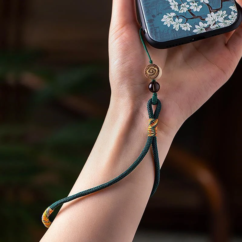 Kreativer Handy-Handschlaufe im chinesischen Stil, feiner, schlichter Schlüsselanhänger, Taschenanhänger, handgewebter Ring, Schnallenanhänger, Wolkenmuster – Detail 6