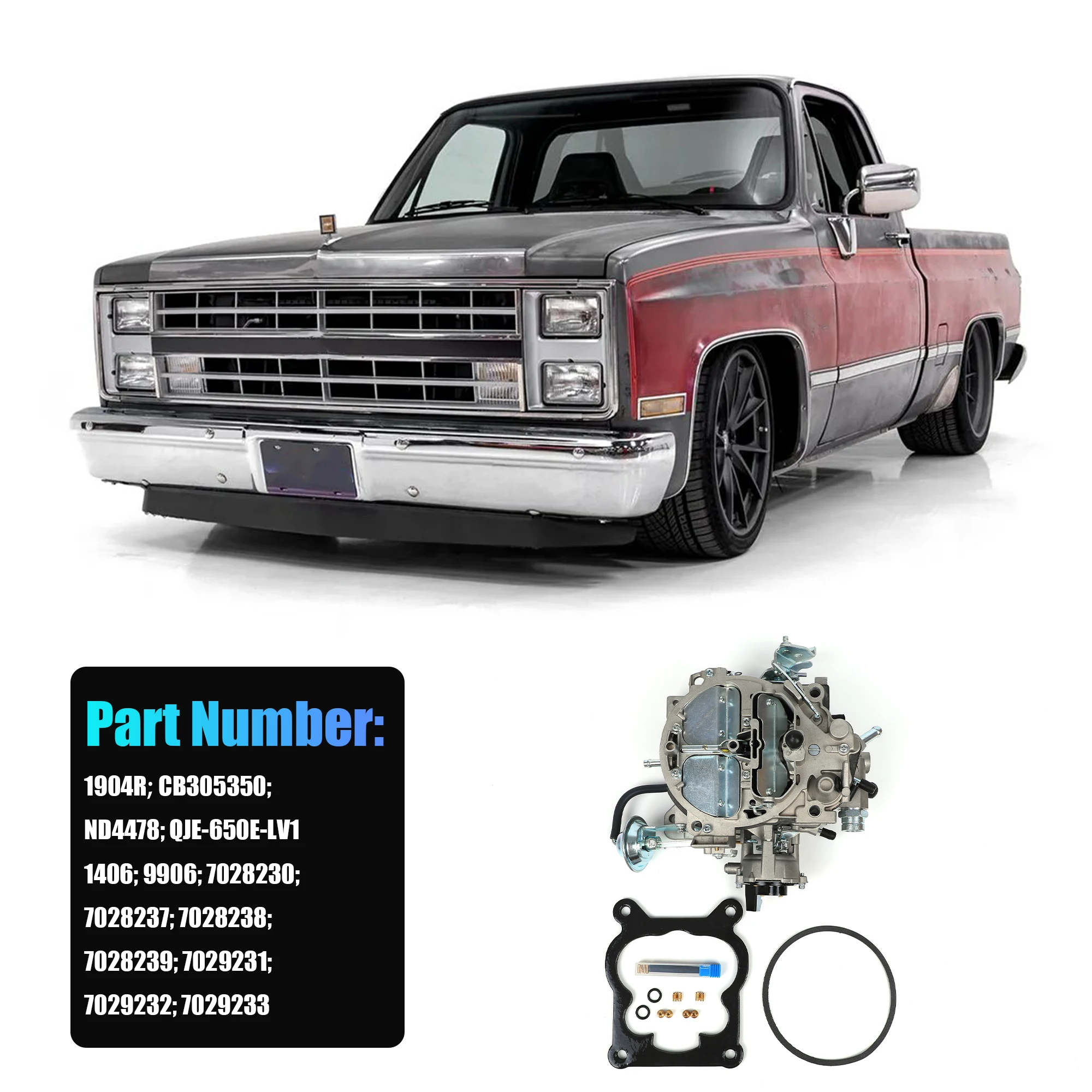 1 Pcs Carburetor For Rochester Quadrajet 4 Bbl Engines 650 Cfm Electric Choke 305-350 ND4478 1904R
