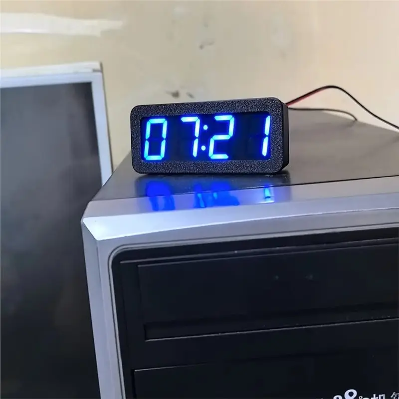 NEW HOT In Stock-USB 5V 12V CAR Clock LED Digital Display 12/24 Hours Electronic Clock LED Digital TIME Display Power Off Memory