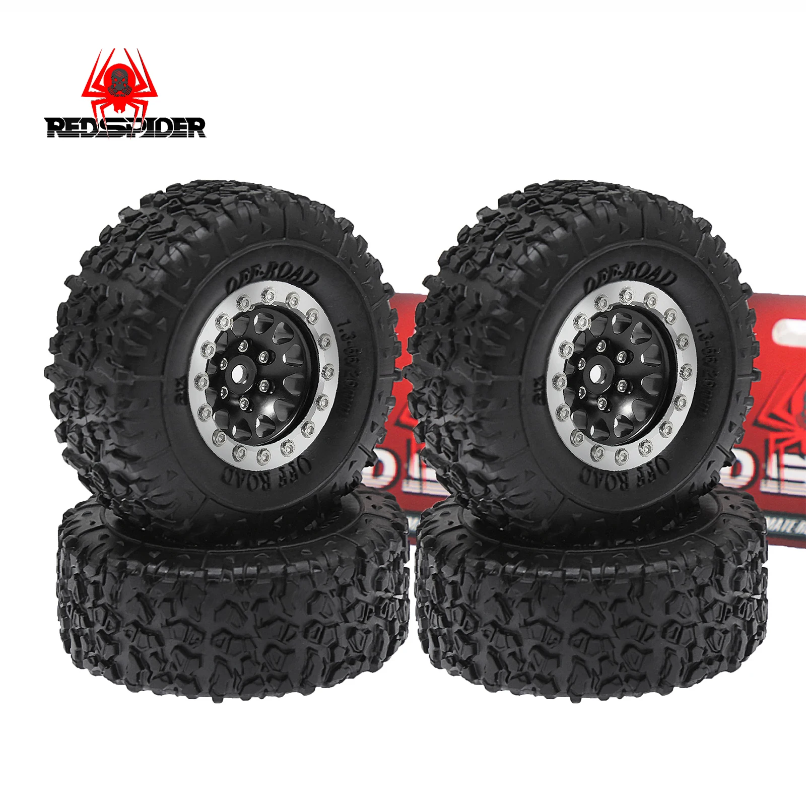 RED SPIDER 1.3 "ยางโคลน 66*26 มม.สำหรับ 1/24 1/18 RC รถไต่เขา(R358)