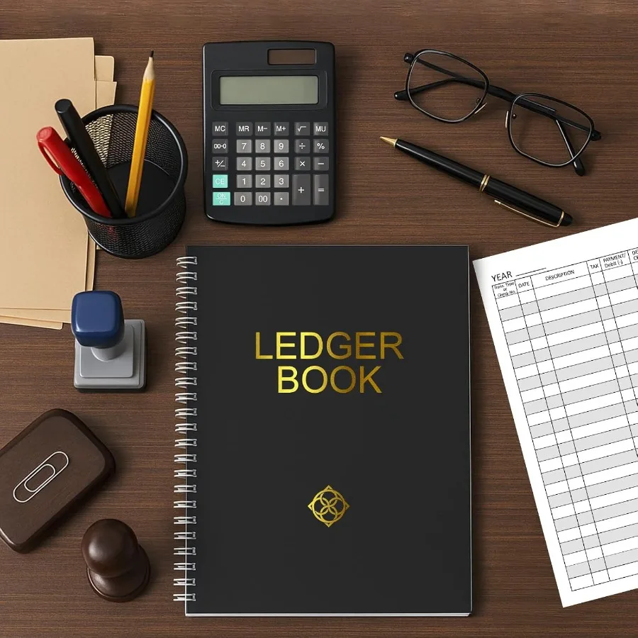 Ledger Book 2 Pack Accounting Ledger Books for Small Business Finance Planner Expense Tracker Bookkeeping Record Book Account T