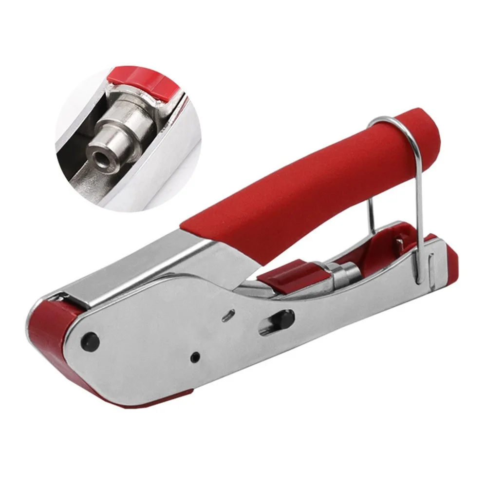 Non-Slip Handle Coaxial Cable Crimper Comfortable Grip Steel ABS Construction Compression Crimping Tool Compression Type