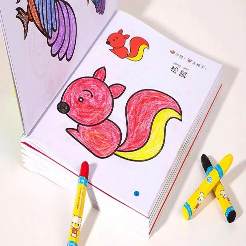 Imagem -05 - Early Education Coloring Books For Kids Painting Book Learn to Draw Animals Kawaii Childrens Picture Cute Livros