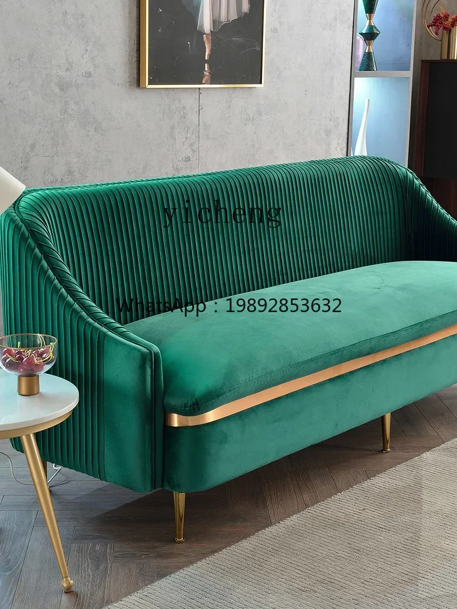XL reception American light luxury small apartment living room clothing store double Internet celebrity velvet sofa