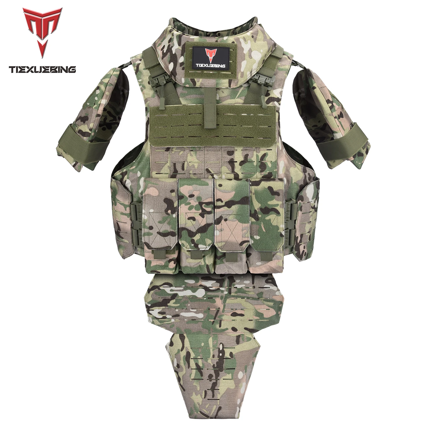 Tiexuebing 1000D Waterproof Wear-Resistant Outdoor Multi-Functional Laser Molle Module Full-Defense Tactical Vest
