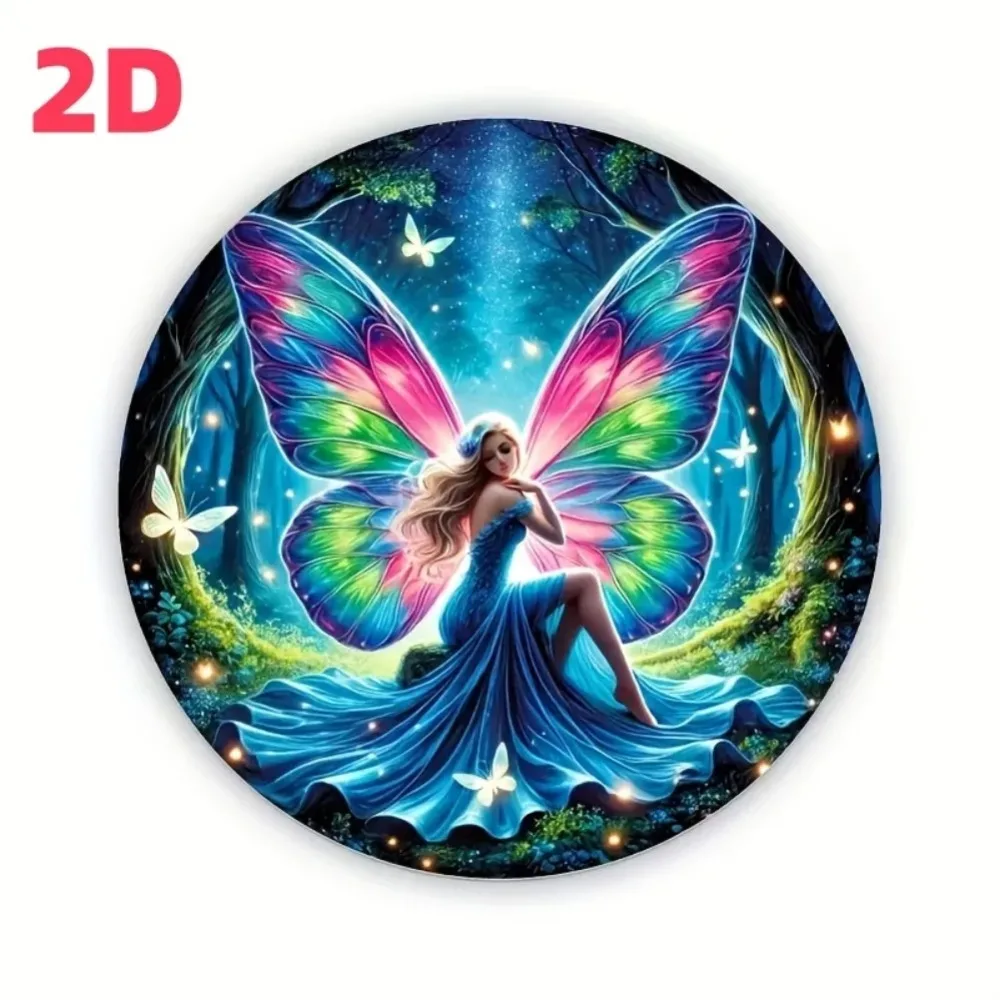 ساحر الغابات الجنية جولة 2D جدار الفن السحرية فراشة مليئة بالنجوم ليلة السماء ديكور المنزل بار #6