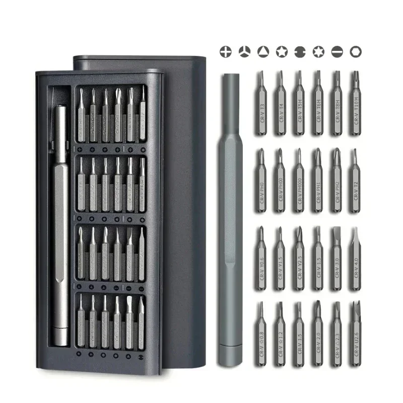 25 in 1 Magnetic Precision Screwdriver Set Mini Tools Kit for Mobile Phone PC Repair Professional Hardware with 24 Torx Hex Bits
