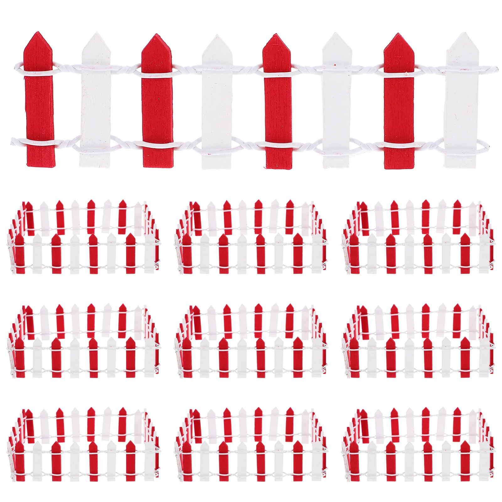 

10pcs Miniature Wooden Picket Fence For Dollhouse Mini Garden Diy Micro Landscape Craft Simulation Farm Accessories