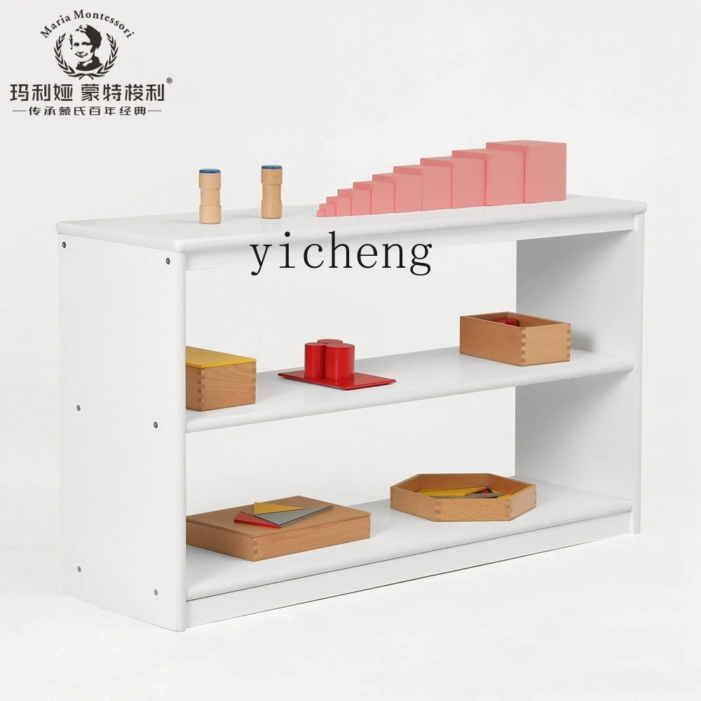 Zws Kindergarten White Teaching Aids Cabinet Solid Wood Corner Cabinet Children's Storage Rack