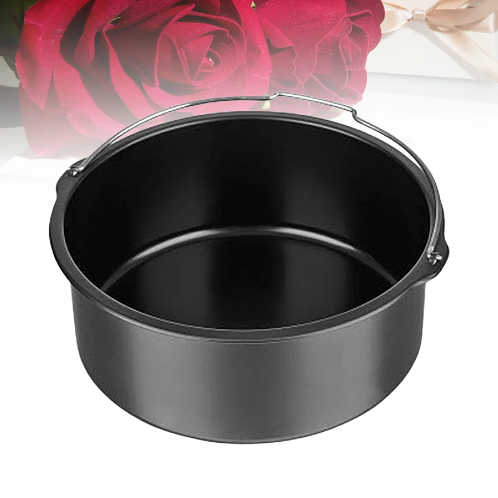 

1pc Air Fryer Inner Pot Premium Durable Easy-Clean Handle 6 Inch Kitchen Tool Gift Baking Grill Cooking Air Fryer Accessories