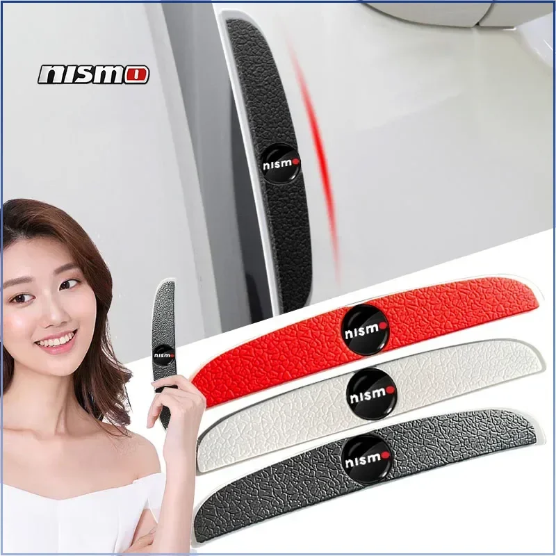 4pcs Car Door Edge Anti Scratch Collision Protection Strip Stickers for Nismo Nissan Almera Tiida Juke Teana 350Z 370Z Hub Caps