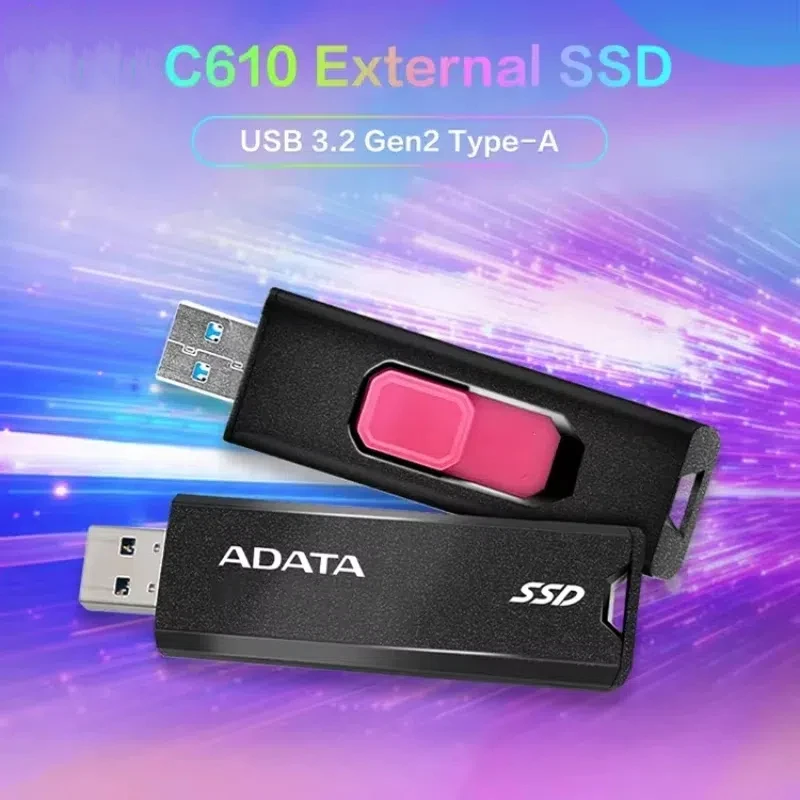 Original ADATA USB 3.2 TYPE-C Portable Solid State Drive SC610 Wireless 1000GB 500GB USB 550MB/S Pendrive for Desktop Phone