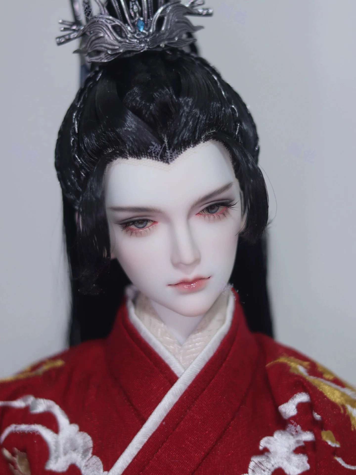 1/4 1/3 traje antigo boneca bjd peruca estilo hanfu retro cabelo longo samurai perucas para bjd/sd msd sd13 ssdf tio acessórios c2003
