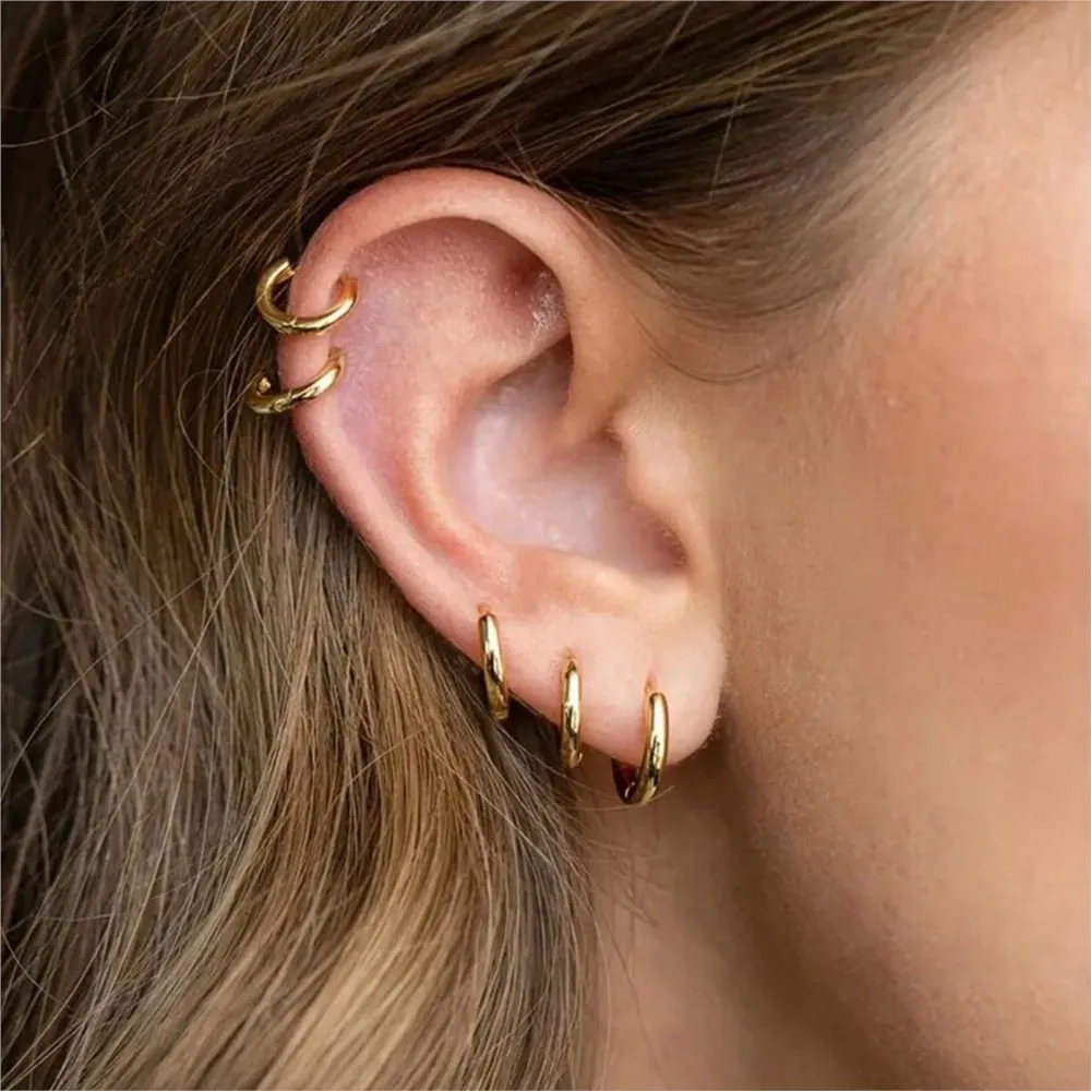 10pcs Stainless Steel Small Huggie Hoop Earrings Connector Set for Hypoallergenic Women Gifts DIY Jewelry Making Accessories image 6