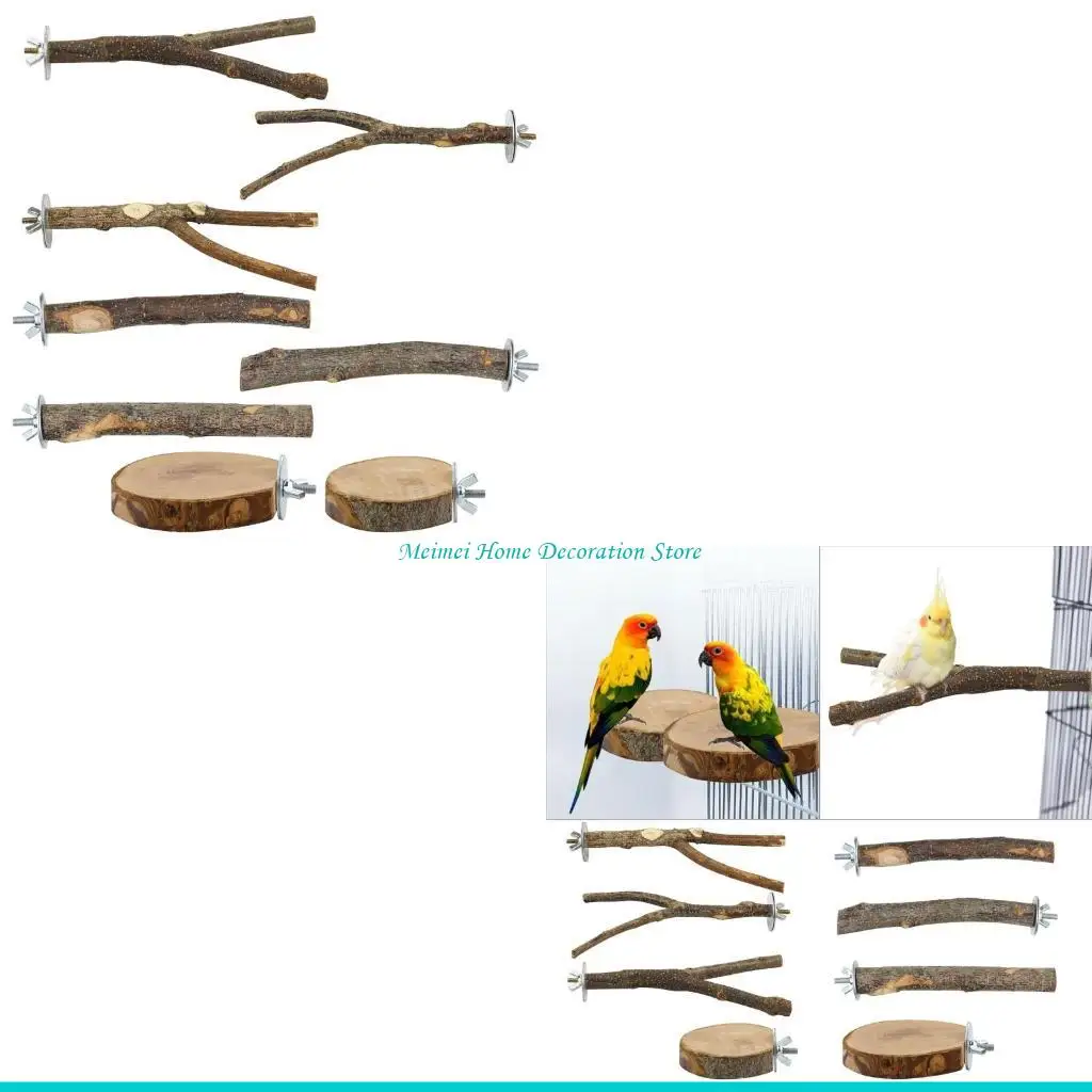 

H7BF 8 шт. попугаи жердочки стенд птица играть в тренажерный зал игрушка попугаи скалолазание лестница для упражнений