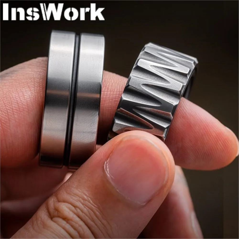 LAUTIE Mechanic Ring Paragraph Fidget Spinner Fingertip Gyro Ratchet Magnetic Metal Adult Anti Stress Toy Office Desk EDC