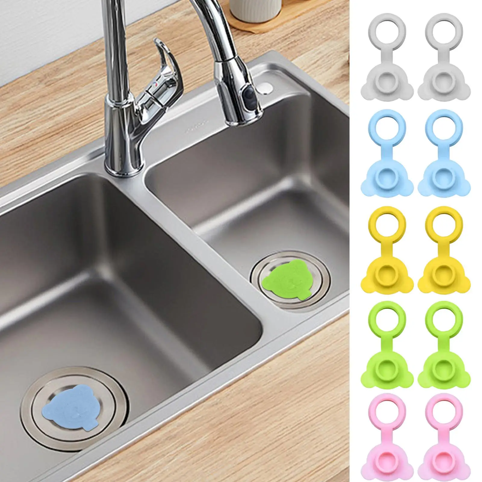 2Pcs Silicone Drain Stopper With Leakproof Sink Drains Plug Bathtub Replacing Stopper Sink Hair Stopper For Bathroom
