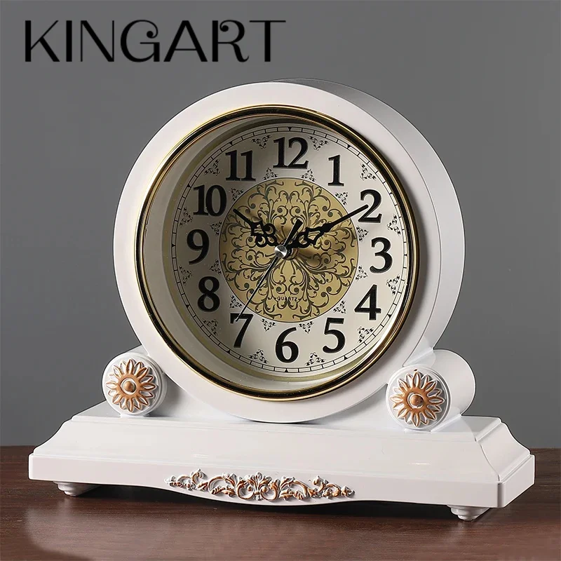 

Desktop Table Clock Retro Silent Watches Antiques Luxury Decor Desk Clocks Large Living Room Table Decoration Vintage Ornaments