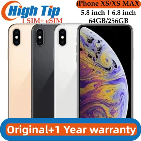 Apple iPhone XS 5,8"/XS MAX 6,5"RAM 4GB ROM 64GB/256GB/512GB Smartphone Hexa Core IOS A12 Bionic NFC LTE 4G entsperrtes gebrauchtes Telefon
