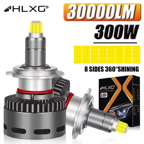 H7 LED Canbus 360 H11 H1 H4 30000LM 300W Car Headlight Bulb HB3 HB4 HIR2 9005 H9 H8 Bi Led Projector AutoLamp 6000K 4300K HLXG