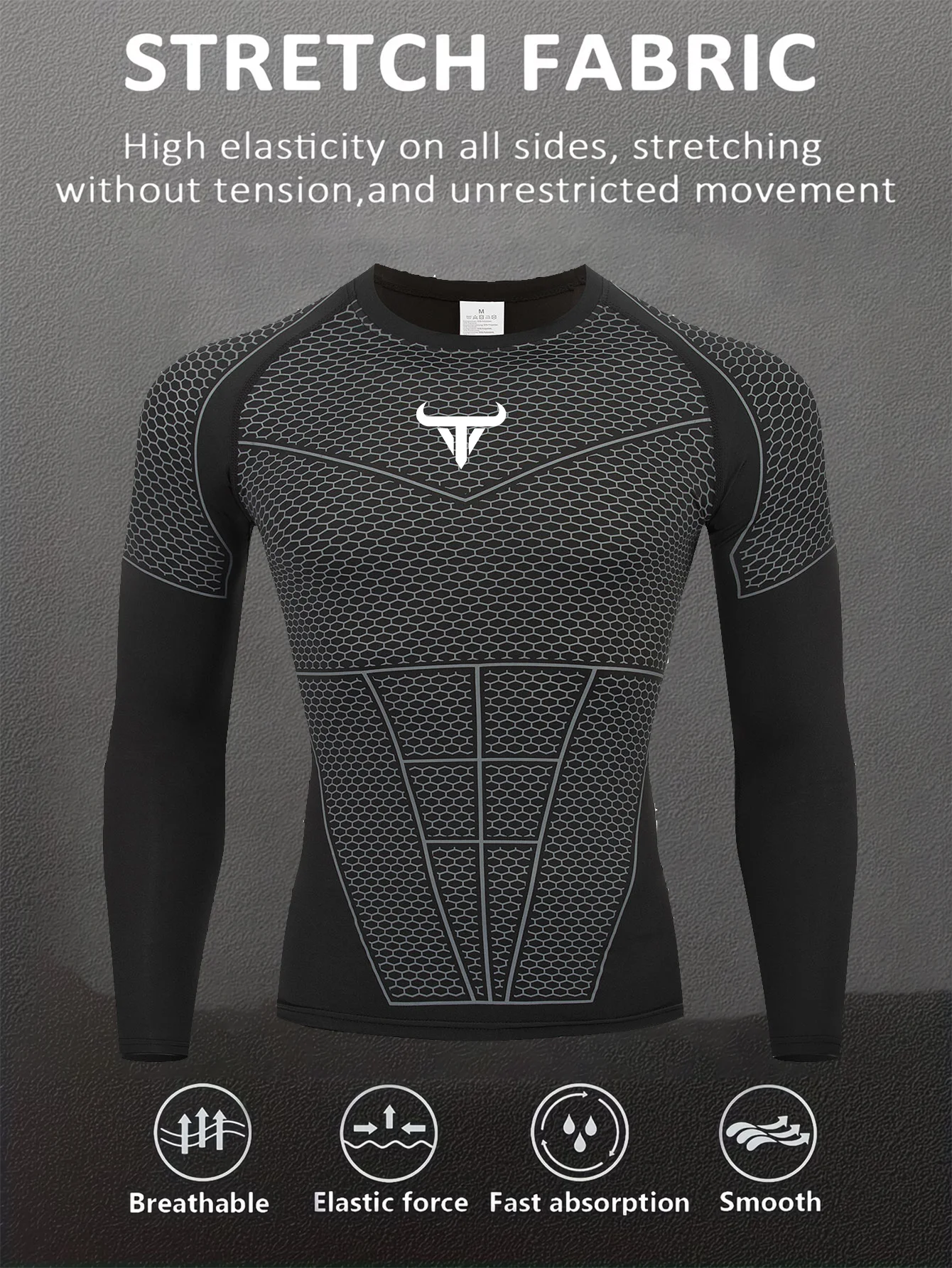 Men Sport T-shirt Quick Dry Bodybuilding Running Shirt Long Sleeve Compression Top Gym T Shirt