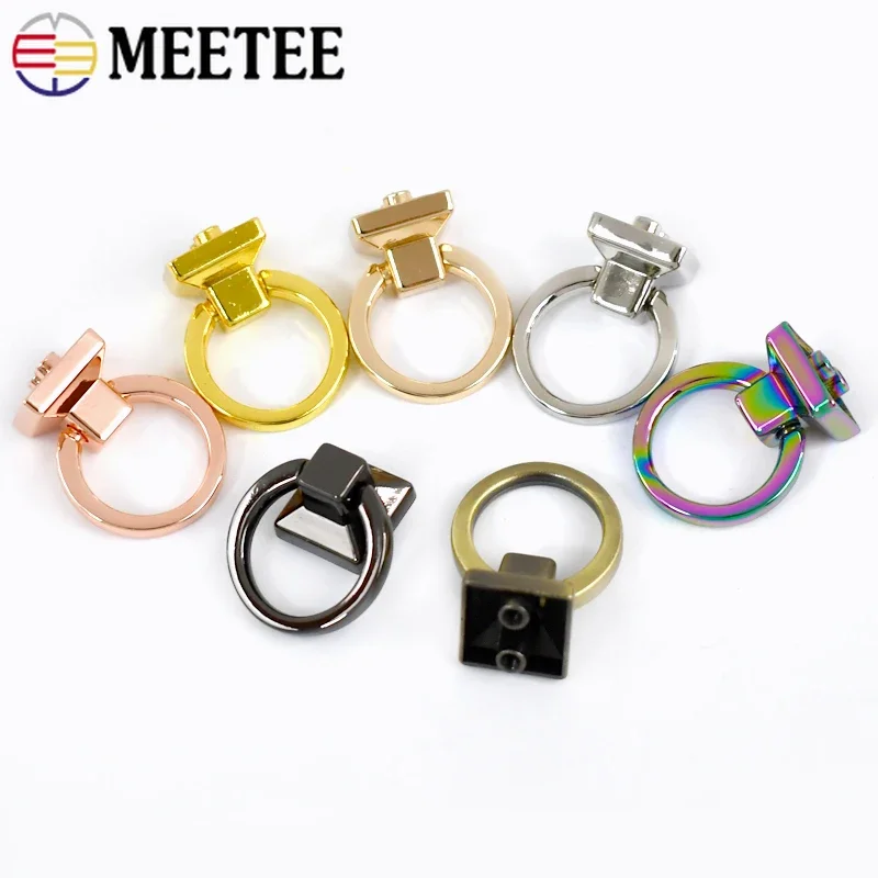 5/10Pcs 18mm Metal Bag Strap Buckles Handbag Chain O D Ring Clasp Screw Rivet Nail Side Clip Connector Buckle DIY Accessories