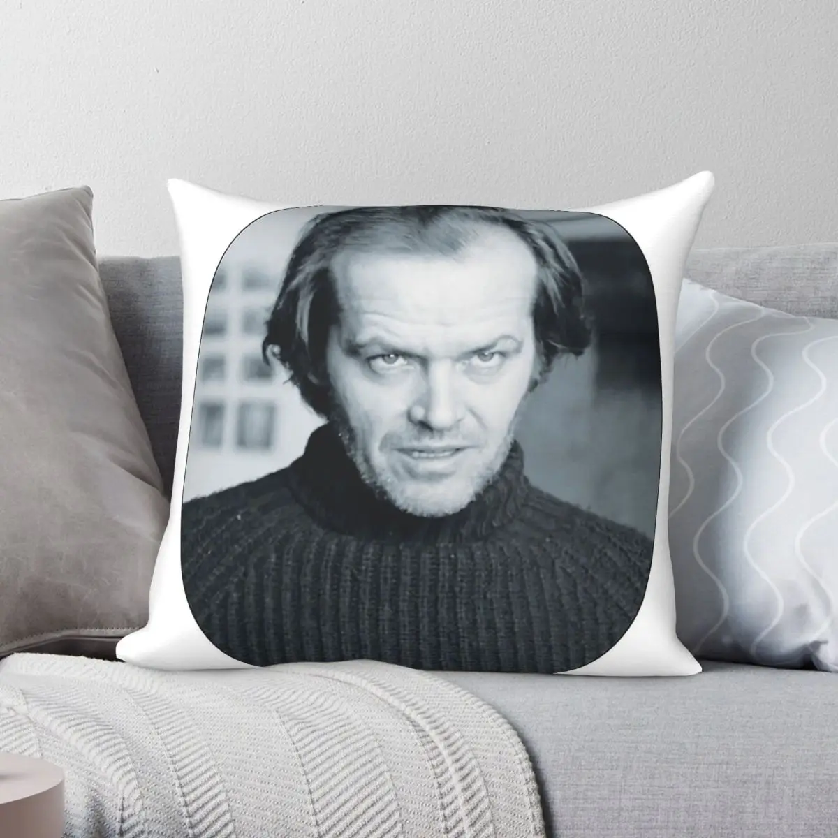 

Jack Nicholson Shining Square Pillowcase Polyester Linen Velvet Pattern Zip Decorative Home Cushion Cover
